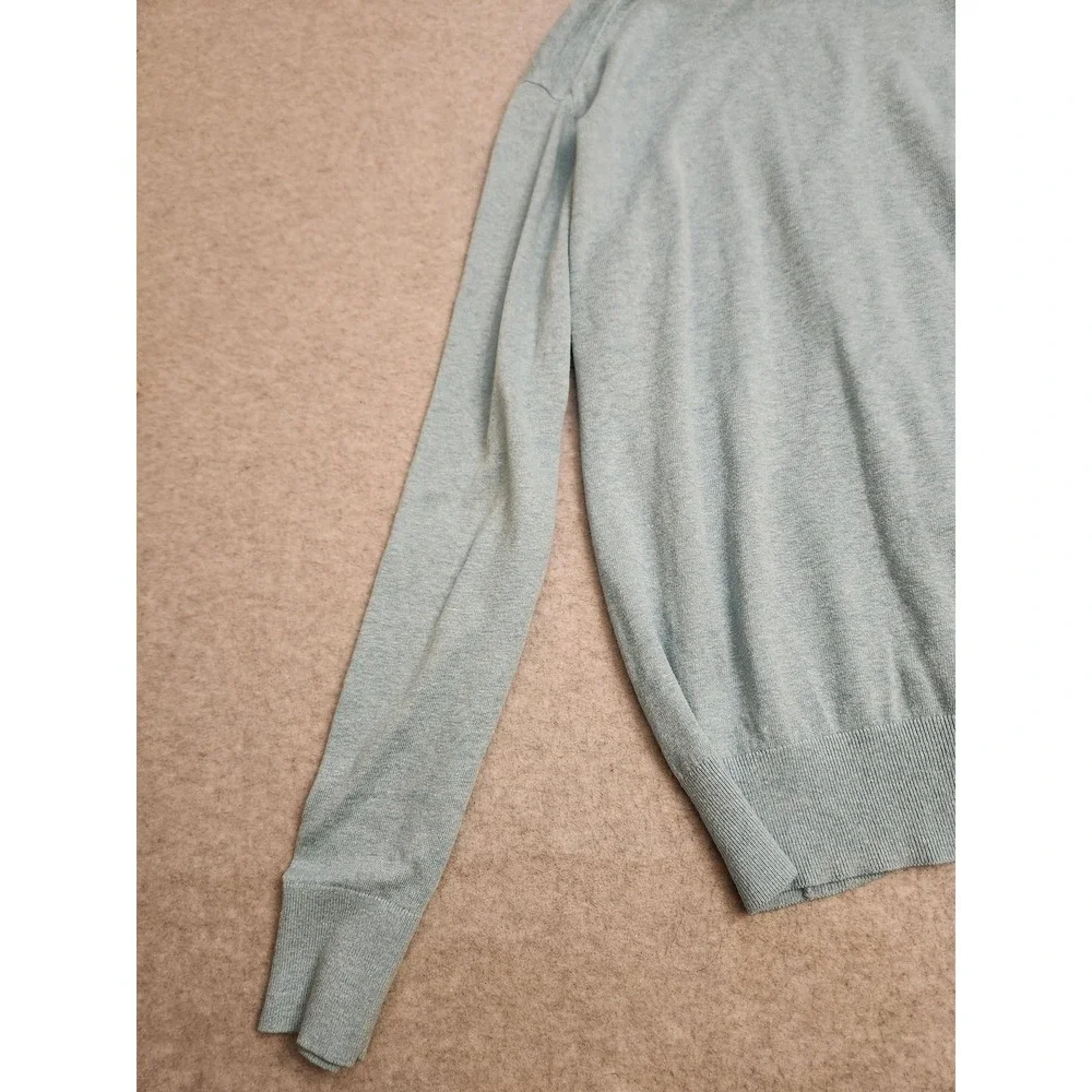 Banana Republic Sweater Mens‎ Large Beached Aqua Silk Linen V Neck Lightweight